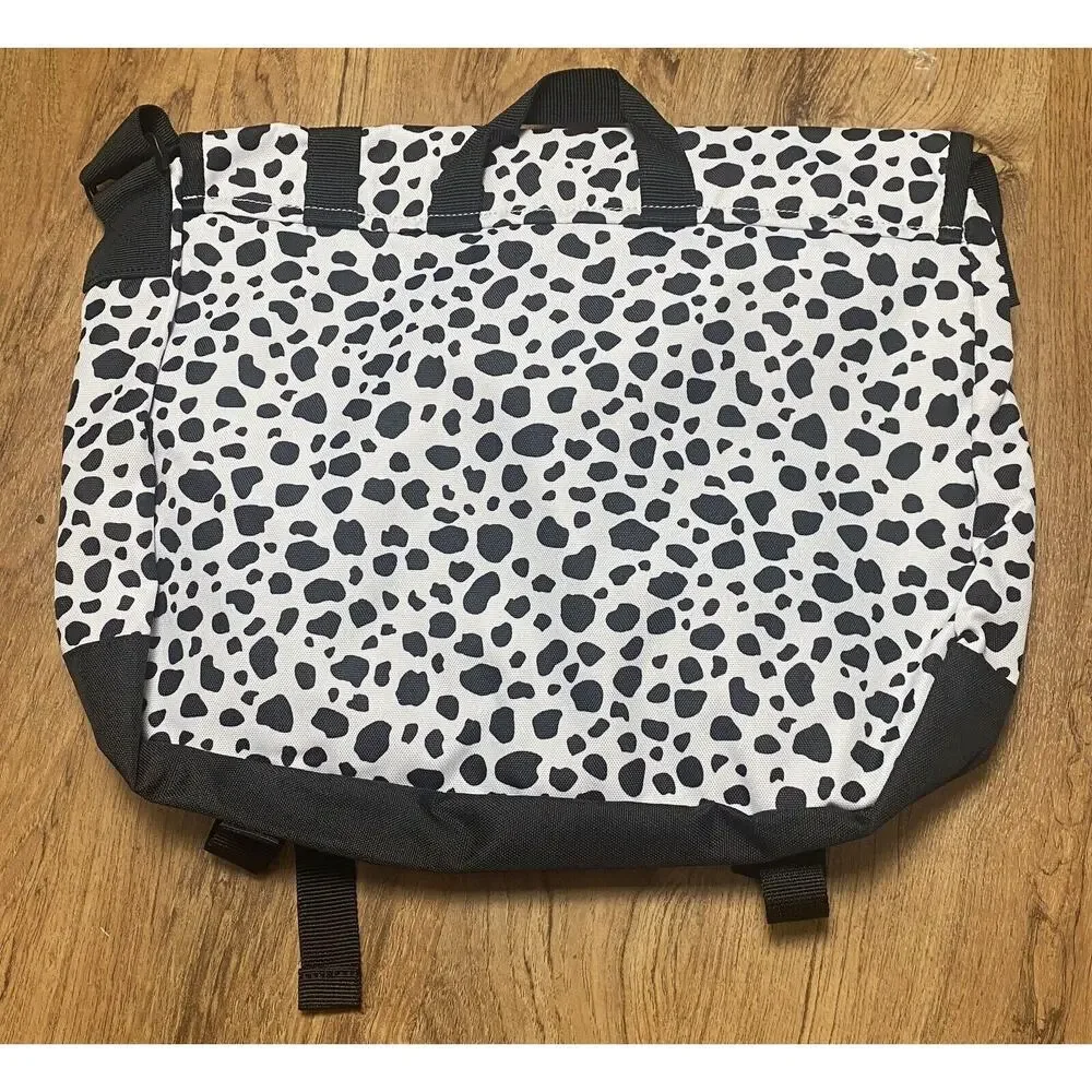 Tribeca Messenger Bag Animal Print White Black 16x12 Laptop Books Adjust Strap 3